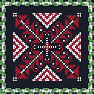 Romanian Embroidery Pattern Drucke: Romanian vector pattern inspired from traditional embroidery