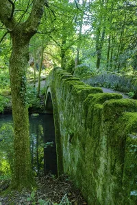 Northern European Landscapes Drucke: Romantic scene of an old stone bridge
