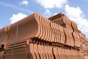 Building Construction Site Drucke: Rooftiles