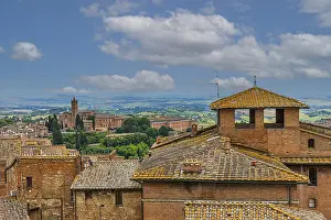 World Heritage Site Siena Province Drucke: Above the rooftops in the historic centre of Siena