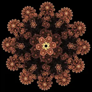 Fractal Art Background Drucke: Rose pattern. Mandala pattern. Fractal design