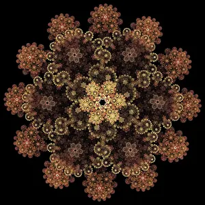 Fractal Art Background Drucke: Rose pattern. Mandala pattern. Fractal design