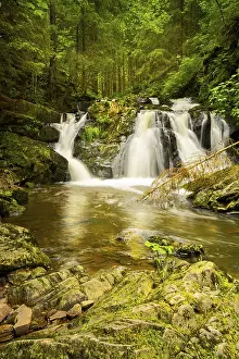 Southern Germany Waterfalls Drucke: The Rotenbach waterfall in the forest