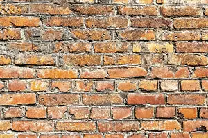Red Brick Wall Texture Drucke: Rough red brick wall as background texture