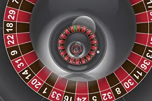 Deserted Casino Scene Drucke: Roulette background illustration