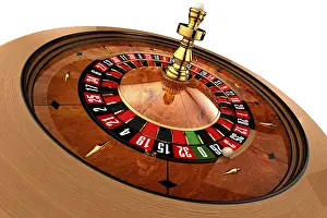Deserted Casino Scene Drucke: Roulette, built in three-dimensional program