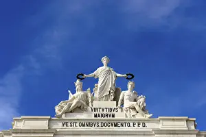 Lisbon Architecture Drucke: Rua Augusta Arch triumphal arch at the Praca do Comercio square