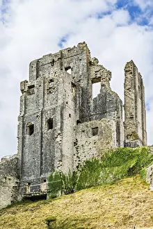 Drucke von Ruinen von Corfe Castle, Wareham, Dorset, England, Vereinigtes Königreich Wareham Drucke: Ruinen von Corfe Castle, Wareham