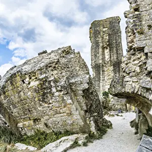Drucke von Ruinen von Corfe Castle, Wareham, Dorset, England, Vereinigtes Königreich Wareham Drucke: Ruinen von Corfe Castle, Wareham