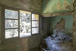 Lost Place Rhodes Drucke: Ruins in the ghost town of Eleousa