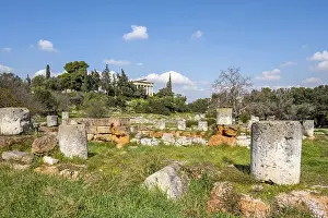 Temple Of Hephaestus Drucke: Ruins and Temple of Hephaestus