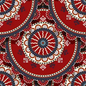 Decorative Seamless Background Drucke: Russian tile, background decorative seamless pattern