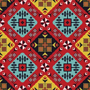 Decorative Seamless Background Drucke: Russian tile, background decorative seamless pattern
