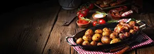 Mediterranean Meal Ideas Drucke: Rustic dates wrapped in bacon and young roasted potato