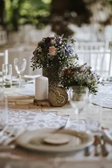 Food Photography For Weddings Drucke: Rustic decoration elements of a wedding