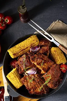 Roasted Meat Dish Drucke: Rustic replacement ribs from the oven
