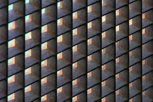 Empty German Landscape Photo Drucke: Rusty grid, background picture