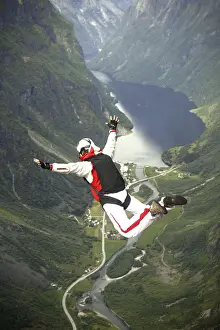 Fjord Landscape Photo Drucke: Safety / taking a risk
