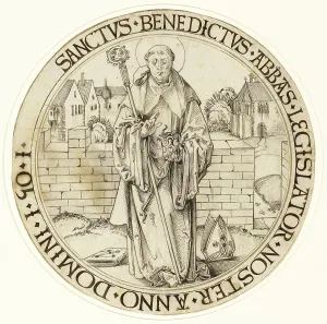 Religious Text Scripture Drucke: Saint Benedict, Benedict of Nursia