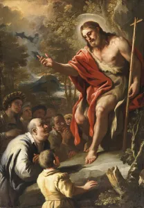 Historical Landscape Illustration Drucke: Saint John Preaching in the Wilderness