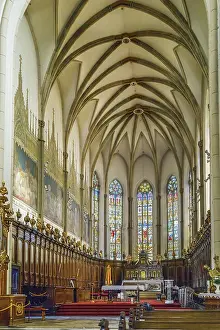 Drucke von Die Sankt-Nikolaus-Kirche ist eine gotische Kathedrale in Trnava, Slowakei. Innenraum Slowakei Drucke: Die St.-Nikolaus-Kirche ist eine gotische Kathedrale in Trnava.