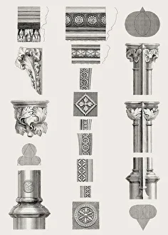 UNESCO World Heritage Sites England Drucke: Sample of sculpture from St Stephen's Chapel