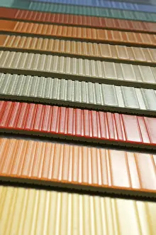 Decorative Interior Design Drucke: The samples of collection multicolored linoleum