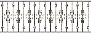 White Background Cutouts Drucke: Samples of forged handrails with gilding effect