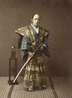 Samurai Warrior Drucke: Samurai warrior with sword and uniform