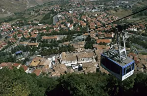 San Marino Drucke: Bergbahn von San Marino
