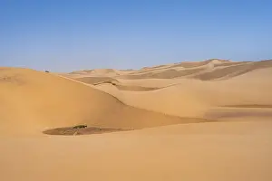 Namibia Africa Nature Reserve Drucke: Sand dunes with wave patterns, dune sea