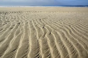 Deserted Danish Beach Drucke: Sand ripple patterns on the beach