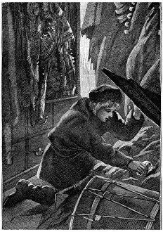 No People Illustration Art Drucke: Sandre pulled the nugget of hiding