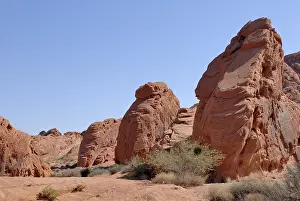 Valley Of Fire State Park Drucke: Sandstone formations, red, rip-like