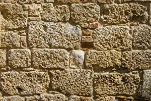 Stone Wall Background Drucke: Sandstone wall, stone wall, texture