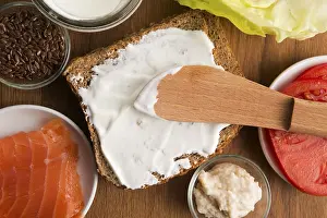 Vegetarian Meal Drucke: Sandwich with ingredients