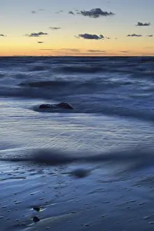 Evening Atmosphere Germany Drucke: Sandy beach in the evening light