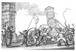 German Literature Illustration Drucke: Satirical copperplate from the Xenienschelte