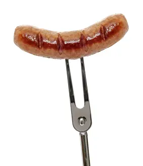 Grilled Sausage Dish Drucke: Sausage on a fork