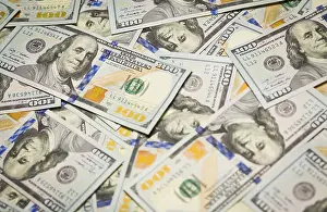 Newly Designed US Dollar Note Drucke: Several scattered layer of the newly designed U