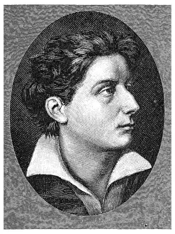 German Literature Artwork Drucke: Schiller during his on the Hohe Karlsschule school