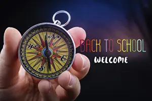Back To School Concept Drucke: Back to school wording as educational concept