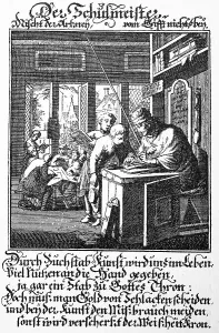 Schullehrer und Schüler, 1698