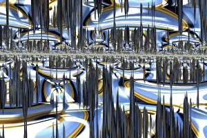 Futuristic Urban Environment Drucke: Sci-fi or hi-tech background - abstract computer-generated image