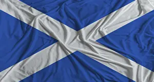 Independence Symbol Drucke: Scottish flag with fabric texture background