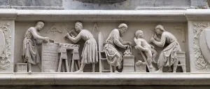 Architectural Detail Drucke: Detail of the sculptors and architects at work