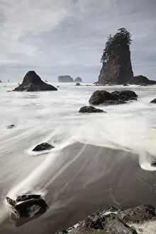 UNESCO World Heritage Site USA Drucke: Sea stack on Second Beach in Olympic National Park