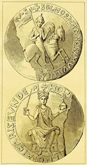 Steel Engraving Illustration 1842 Drucke: Seal of Norman William the Conqueror
