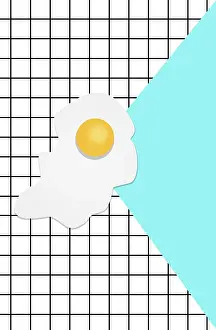 Food Photography Art Drucke: Seamless pattern with omelette and eggs on a checkered background