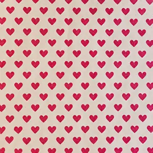 Symbolic Heart Shape Image Drucke: Seamless pattern with red hearts